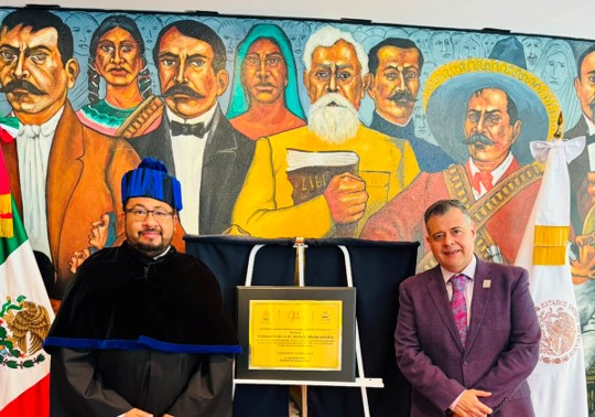 Dr Marco Antonio Villegas Serrano y Dr José Ramón Amieva Gálvez. 90 aniversario del TFJA